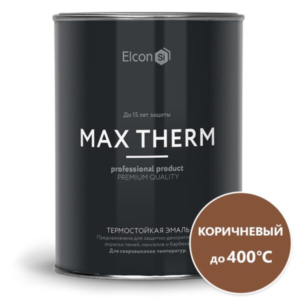 Heat resistant paint ELCON 400C 1L 0,8kg BROWN COLOUR