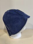 Natural sheepskin sauna hat "BLUE" with logo