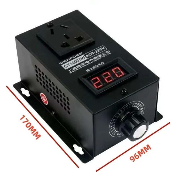 Įtampos, galios reguliatorius kaitinimo elementui (TENUI) AC 10 000 W, 220 V su kintamuoju rezistoriumi GT-10000W