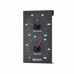 Thermo-hygrometer, aluminum, black