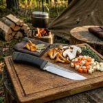 LISA 95x18 knifeHandle material: hornbeam Overall length: 255 mm Blade length: 135 mm Blade width: 30 mm Blade spine thickness: 2.6 mm Weight with sheath: 178 g Weight without sheath: 120 g Pattern on the blade: artistic engraving Cutting edge sharpening angle: 32–34°