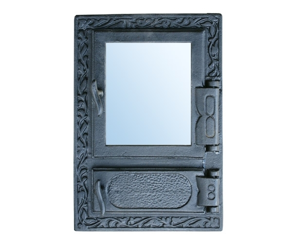 Dvigubos stačiakampės durelės su stiklu 465x320mm