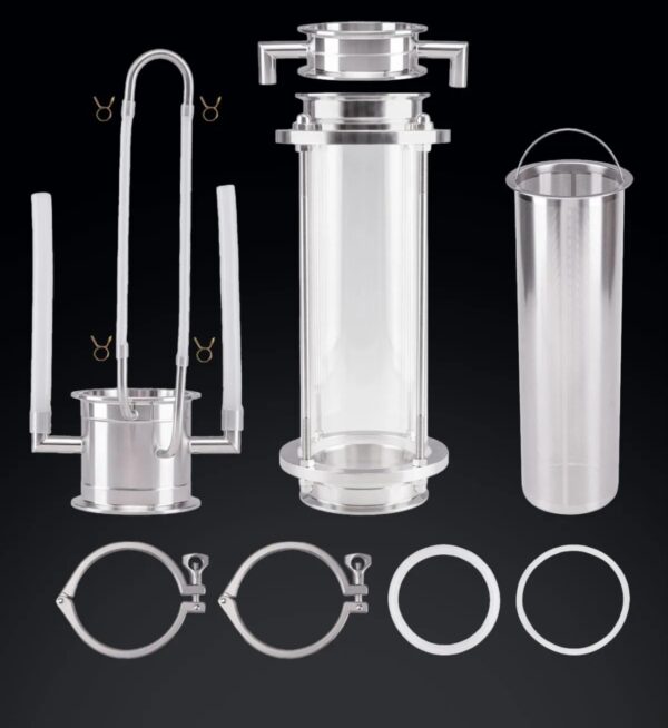 SOXHLET ekstraktorius 3", su stikline kolona (250 mm) ir pailgintu krepšeliu (200 mm)