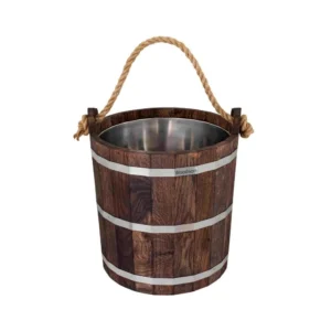 Kibiras su nerūdijančio plieno įdėklu, 20 l, tamsaus ąžuolo spalvos.